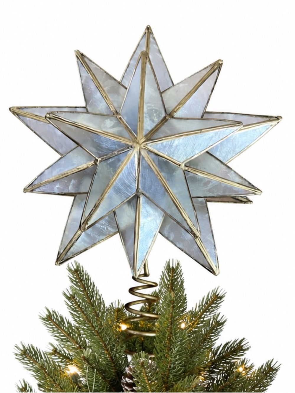 Capiz Shell Star Christmas Tree Topper